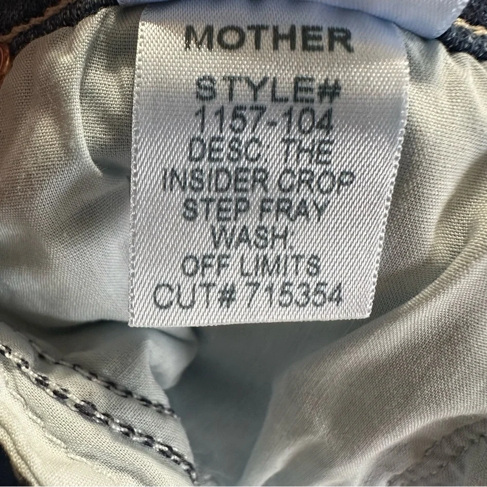 MOTHER The Insider‎ Crop Step Fray Jeans in Off Limits Size 28 - Picture 9 of 11